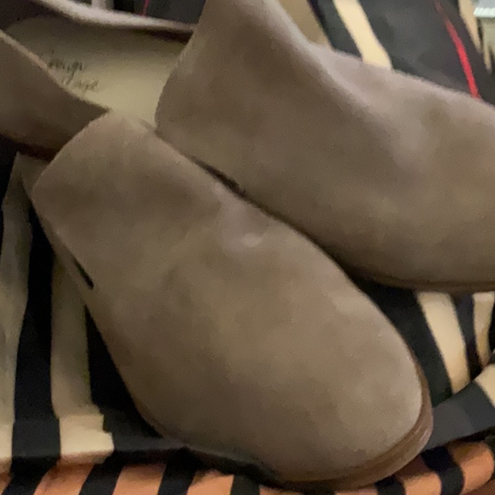 Elegant Woman’s Taupe Suede Slip-On Loafers